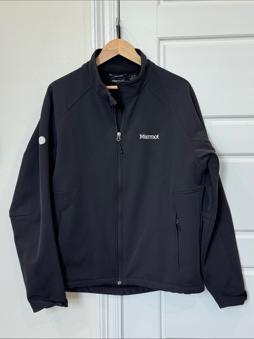 Marmot Men’s Black Jacket Fleece Lined Coat Soft Shell, size XL